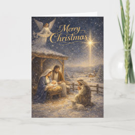 Reverent Nativity Scene  Feiertagskarte