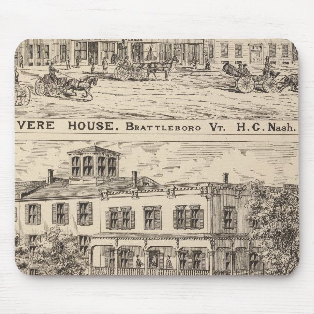 Reverhouse und Crosby Block in Brattleboro Mousepad (Vorne)
