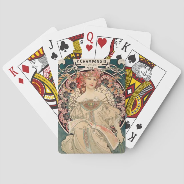 Reverie (Daydream) von Alphonse Mucha Spielkarten (Rückseite)
