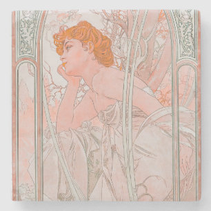 Reverie du Soir (1899) von Alphonse Mucha Steinuntersetzer