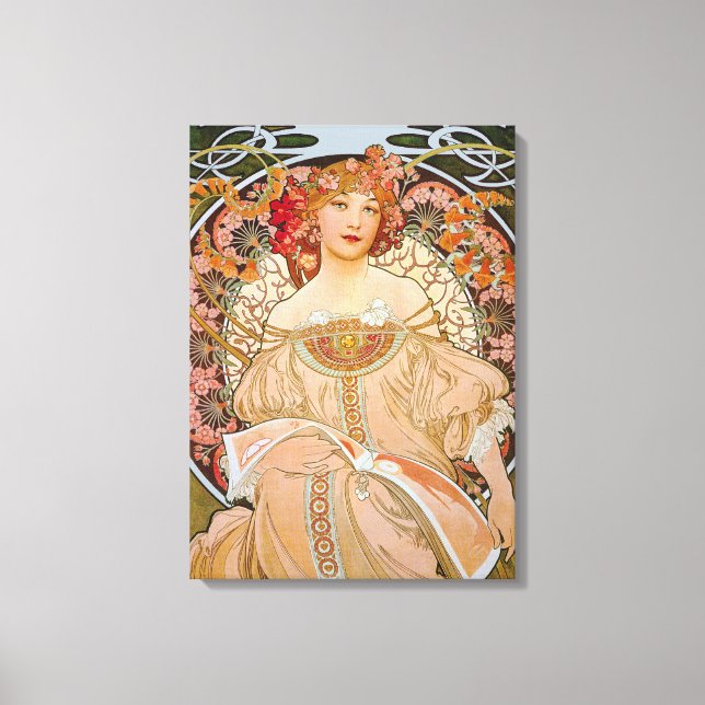 Reverie von Alphonse Mucha Leinwanddruck (Vorderseite)