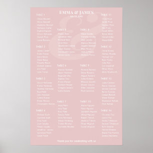 REVERSE Blush Ampersand Hochzeit 14 Sitzplan Poster