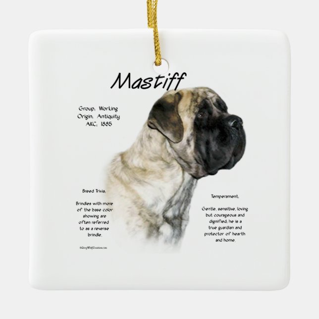 Reverse Brindle Mastiff History Keramikornament (Vorderseite)