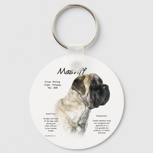 Reverse Brindle Mastiff History Schlüsselanhänger (Vorderseite)