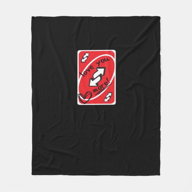 Reverse Card Love You More Funny Playful Style  Fleecedecke (Vorderseite)