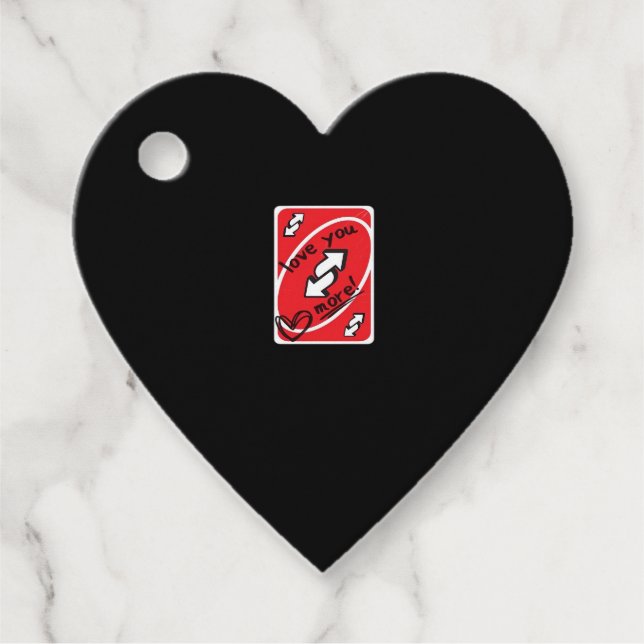 Reverse Card Love You More Funny Playful Style  Geschenkanhänger (Vorderseite)