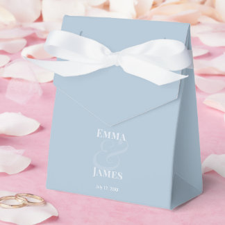 REVERSE Dusty Blu Ampersand Hochzeit | Namen & Dat Geschenkschachtel