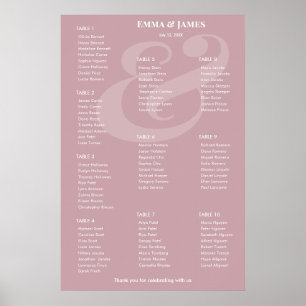 REVERSE Mauve-Et-Zeichen-Hochzeit Sitzordnung fü Poster