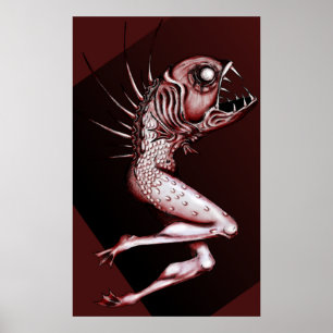 Reverse Mermaid zeichnend Kunstdruck Poster