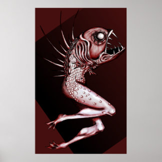 Reverse Mermaid zeichnend Kunstdruck Poster