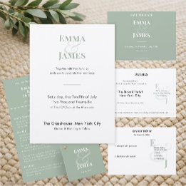 Reverse Sage Ampersand Hochzeit | Save the Date