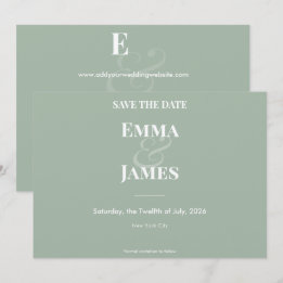 Reverse Sage Ampersand Hochzeit | Save the Date
