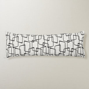 Reverse Soft Black Retro Geometric Muster Seitenschläferkissen