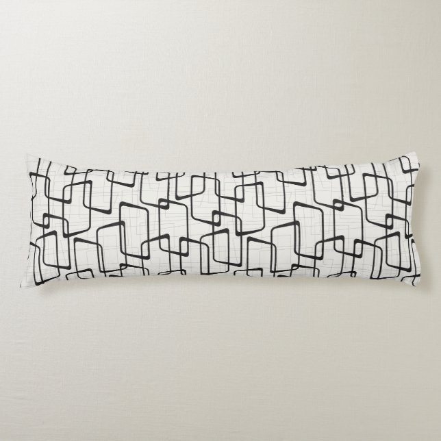 Reverse Soft Black Retro Geometric Muster Seitenschläferkissen (Vorderseite)