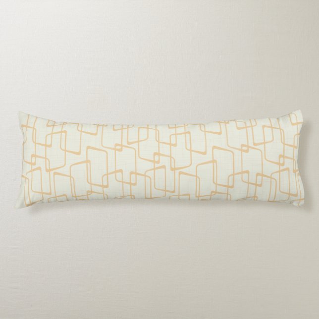Reverse Soft Gold Retro Geometrisches Muster Seitenschläferkissen (Vorderseite)