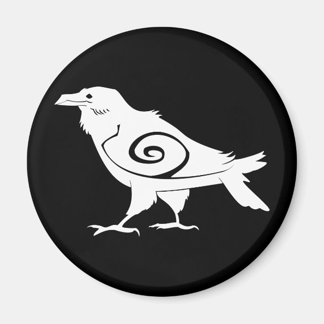 Reverse Tribal Raven Kühlschrankmagnet (Vorne)