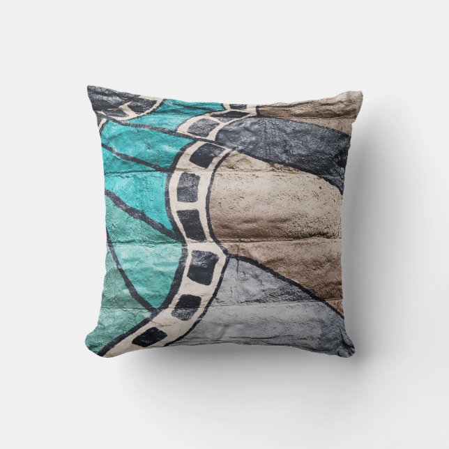 Reversible Abstrakte Graffiti auf einem Kissen (Vorderseite)