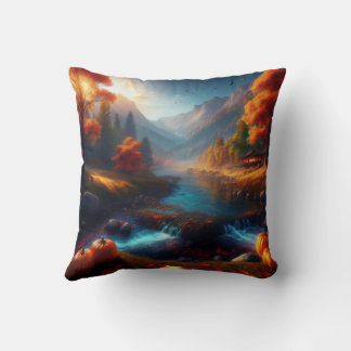 Reversible Autum Art / Happy Pumpkin Witch Pillow Kissen