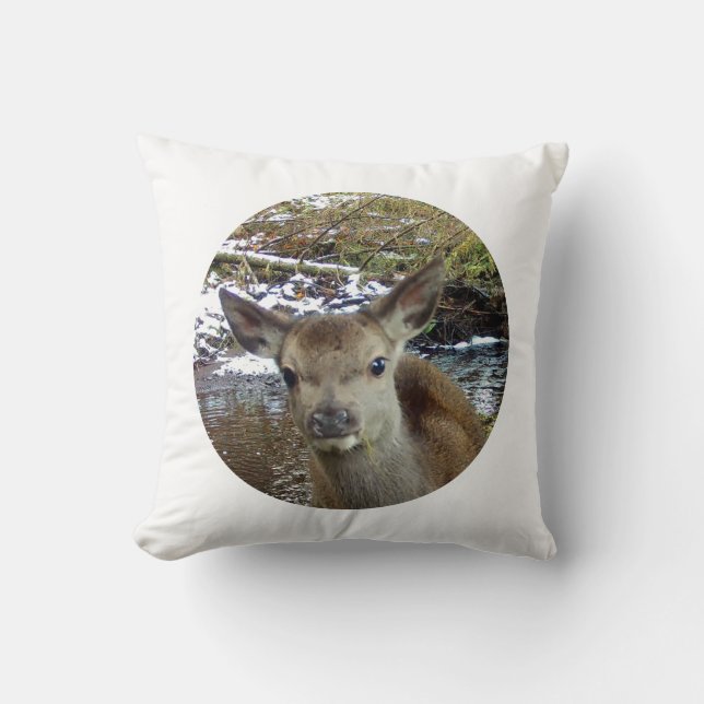 Reversible Baby Deer Lumbar Kissen (Vorderseite)