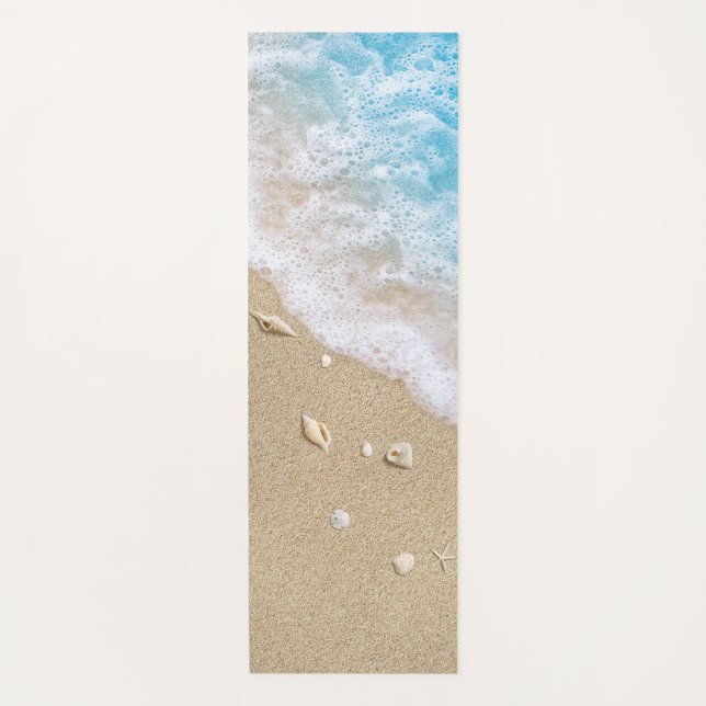 Reversible Blue Beach Waves Yoga Mat Yogamatte (Vorderseite)