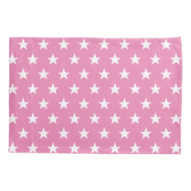 Reversible Bubblegum Pink Star Kissenbezug (Rückseite)