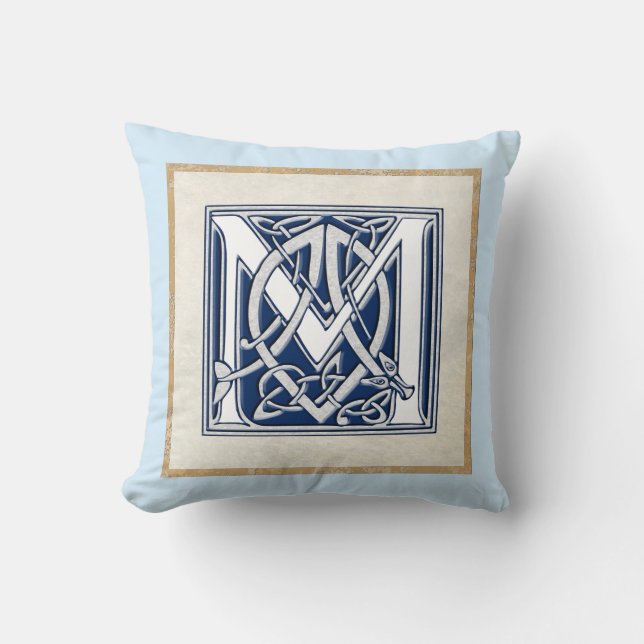 Reversible Celtic M Initial Kissen (Vorderseite)