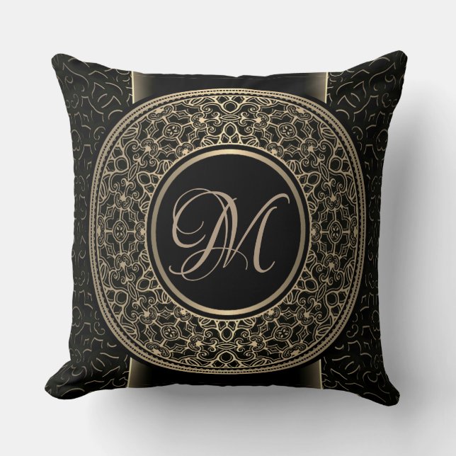 Reversible Chic Gold Medallion Throw Kissen (Vorderseite)