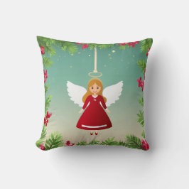 Reversible Christmas Angel & Snow Man Pillow Kissen