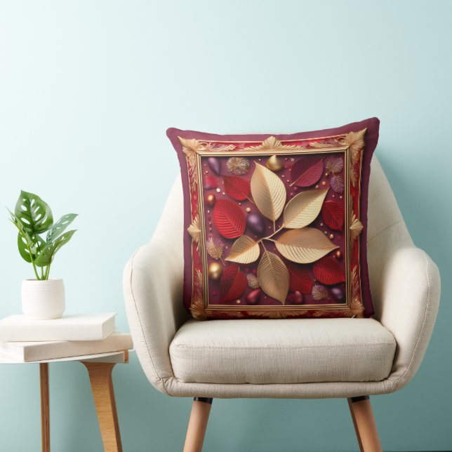 Reversible Christmas Poinsettia Pillow Kissen (Stuhl )