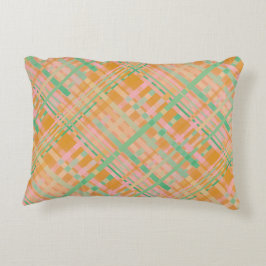 Reversible Designer Plaid Floral Coussin