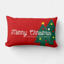 Reversible Frohe Weihnachten und Name Lumbar Pillo Lendenkissen