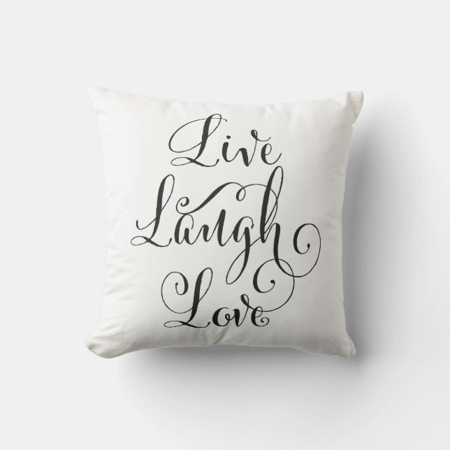Reversible Live, Lachen, Liebe-Kissen Kissen (Vorderseite)