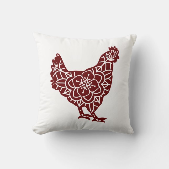 Reversible Mandala Chicken Kissen (Vorderseite)