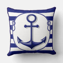 Reversible Marine Blue White Anker and Rope Frame
