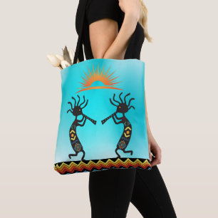 Reversible Native American Kokopelli Tote Bag Tasche
