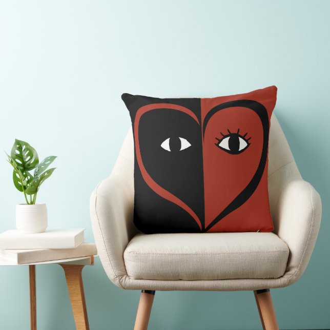 Reversible Niedliche rote Liebe Kissen (Stuhl )