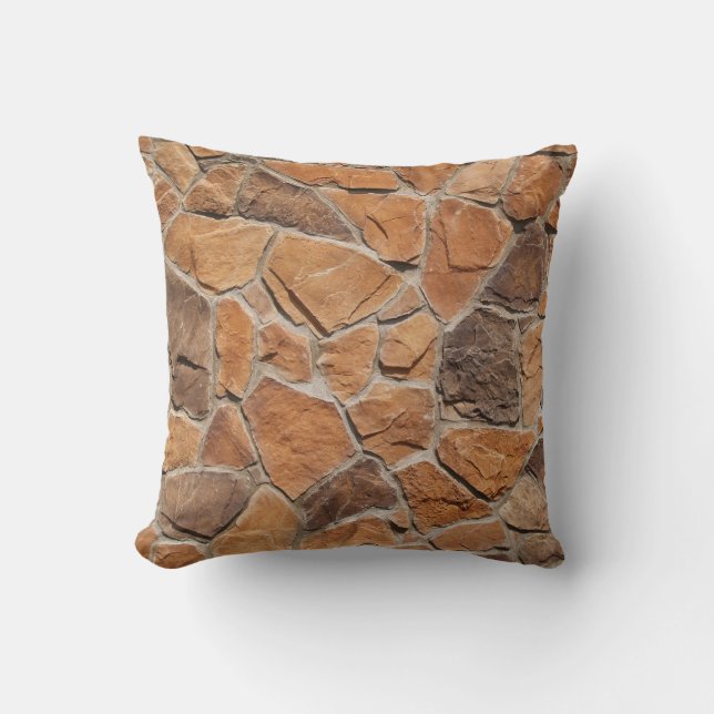 Reversible Red Stone Wall Kissen (Vorderseite)