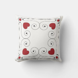 Reversible rotes und weißes Herz und Kissen
