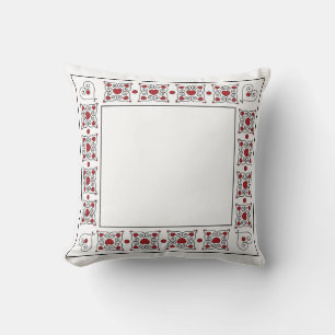 Reversible rotes und weißes Herz und Kissen