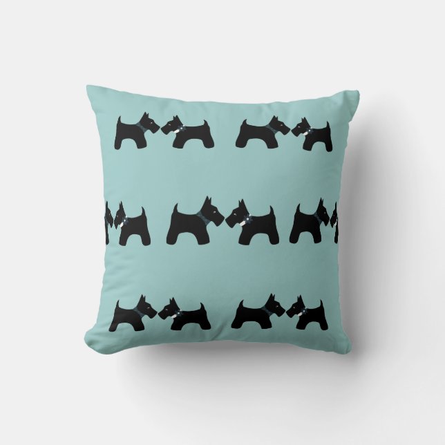 Reversible Scottie Dogs Kissen (Vorderseite)