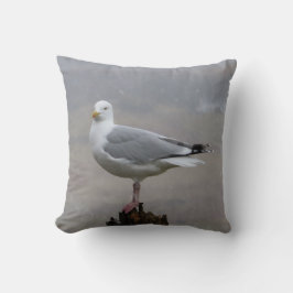 Reversible Seagull auf Post beim Schneekissen Kissen