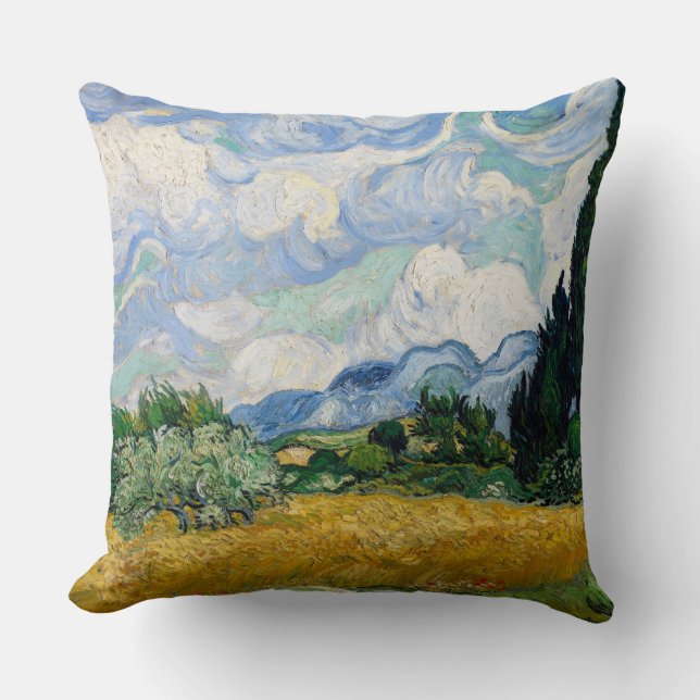 Reversible Van Gogh Wheat Field mit Cypressen Kissen (Vorderseite)