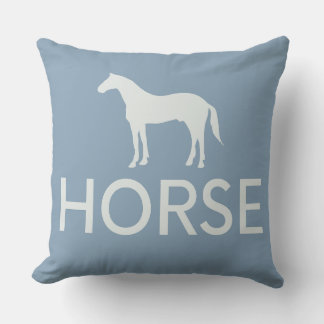 Reversible Washed Denim Horse Reittier Kissen