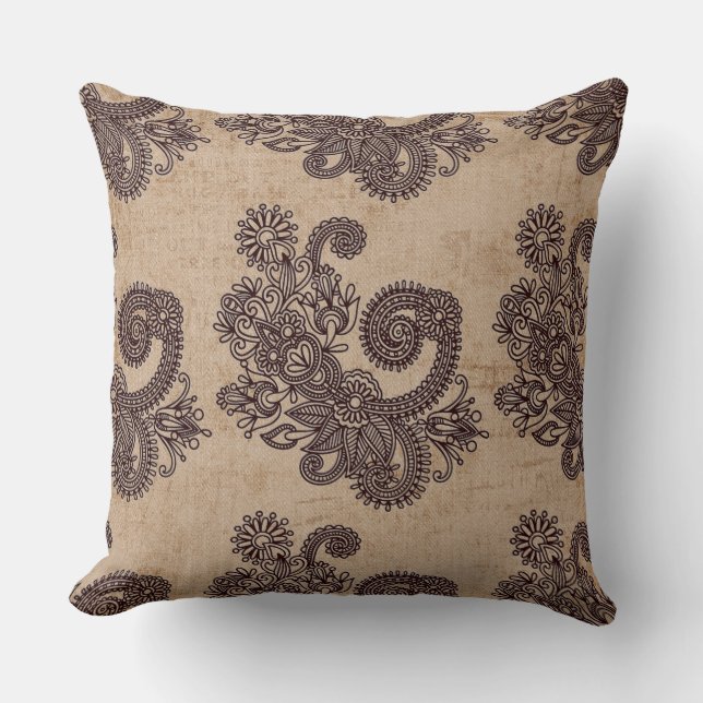 "Reversible Wildleder Tan Design Decorative Kissen (Vorderseite)