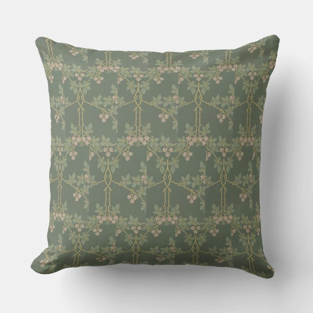 Reversible William Morris Vintag BlackBerry Kissen (Vorderseite)
