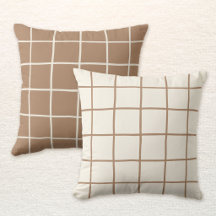 Reversibles Beige-Tan-Braun-Gitter-Karo-Scandi