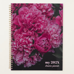 Rêves de pivoine rose foncé texte personnalisé & i