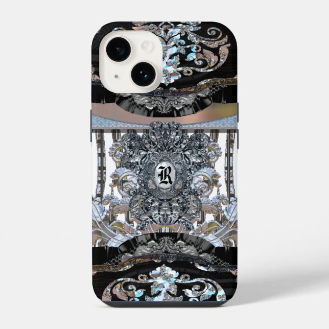 Revforth Elegantes Monogramm iPhone 14 Hülle (Rückseite)