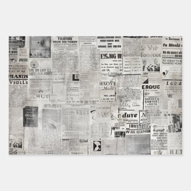 Revival alter Nachrichten Geschenkpapier Set (Vorderseite)