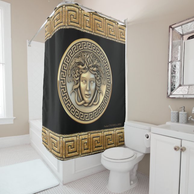 Revival grec Medusa DeOr rideau de douche (En situation)